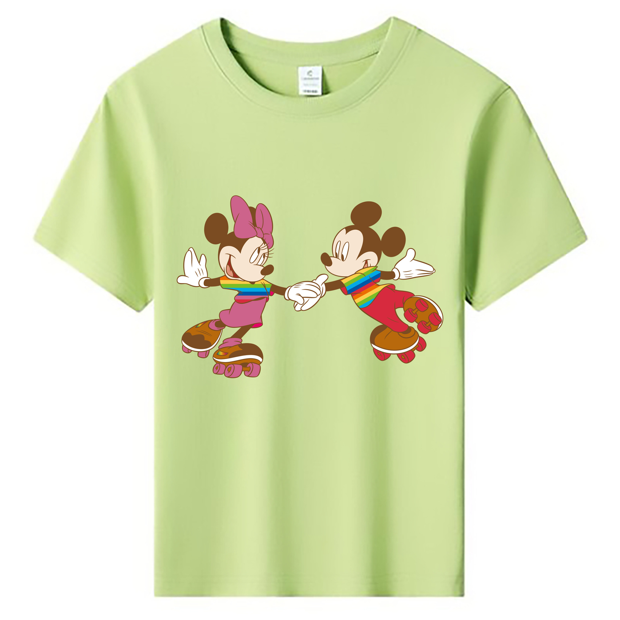 ミッキーマウス Mickey Mouse 綿100％キッズTシャツ（フロントプリント）